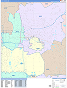 East Lansing  Wall Map Color Cast Style